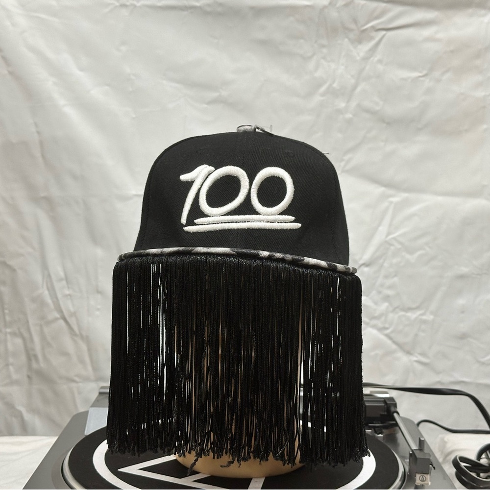 Hater shades Black Cap with Fringe and 100 Embroidery